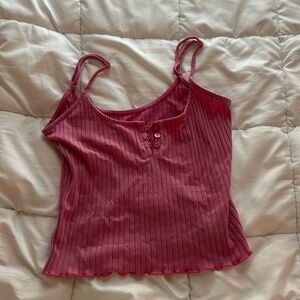 American Eagle pink button tank top